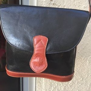 Italian leather crossbody bag.